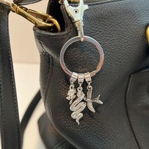 Songbirds and Snakes and Rose Purse Charm, Key Ring. Zipper Pull